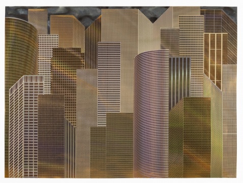 你（夜虹）  紙上水彩及綜合材料   150x200cm 2014
