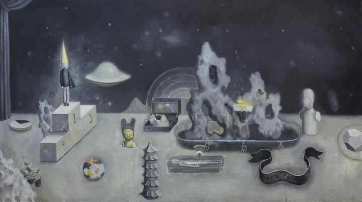 《0點(diǎn)0分Ⅱ》140×250cm 布面丙烯 2010
