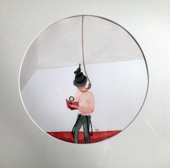 袁貝貝  《我要找到兇手》  D.22cm  紙本水彩   2014
