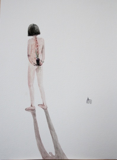 袁貝貝 《風(fēng)信子》  24×32cm 紙本水彩 2013
