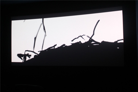 楊國(guó)辛創(chuàng)作于2013-2014年的視頻《無(wú)喻》，在影像館的“小影院”循環(huán)放映。