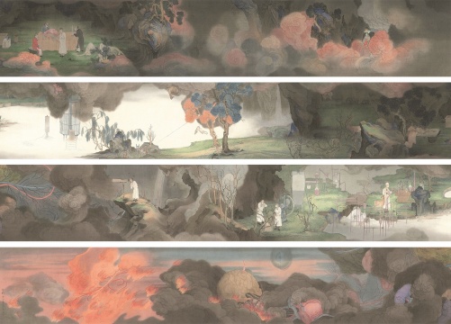 郝量 《云記》  41.5x1340.5m  2012-2013年  成交價675萬元  上海佳士得2014年秋拍
