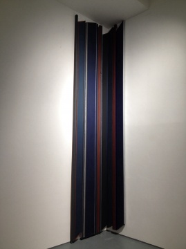 劉可 《大藍(lán)幕》 450×98cm、450×46cm 布面油畫(huà)、丙烯、織物染料、水性染料 2014
