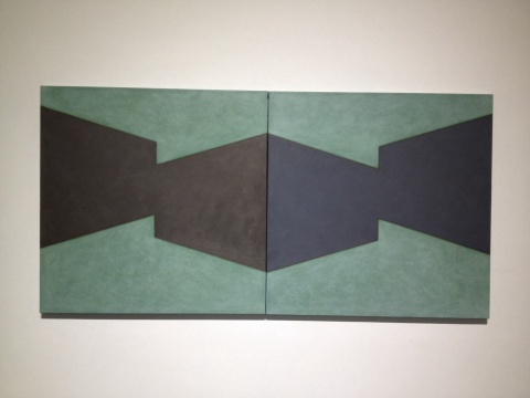 陳麗珠 《空間系列NO.27》 100×100cm×2 布面油畫(huà) 2014
