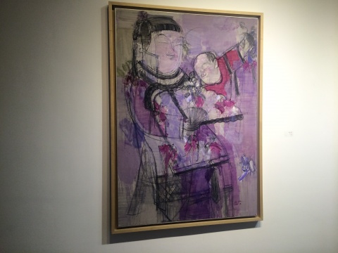 顧黎明《母子奪魁－紫色版》布面油彩 162×114cm 2011
