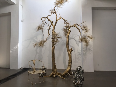史金淞 2015年作品《 雙松圖》
