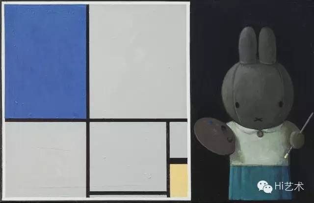 劉野 《米菲和蒙德里安 No.2》 25×40cm 布面丙烯 2013
