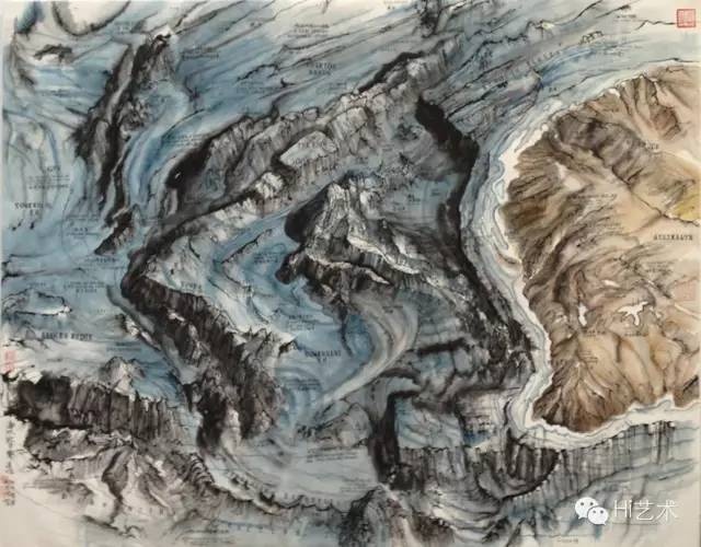 邱志杰 《海水能否變透明》 145 x183cm 紙上水墨裱畫布繃框 2014
