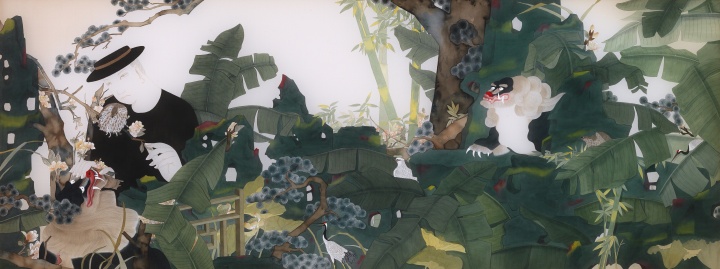 《青·梔》 60×158cm 絹本設(shè)色 2016
《青·梔》 60×158cm 絹本設(shè)色 2016