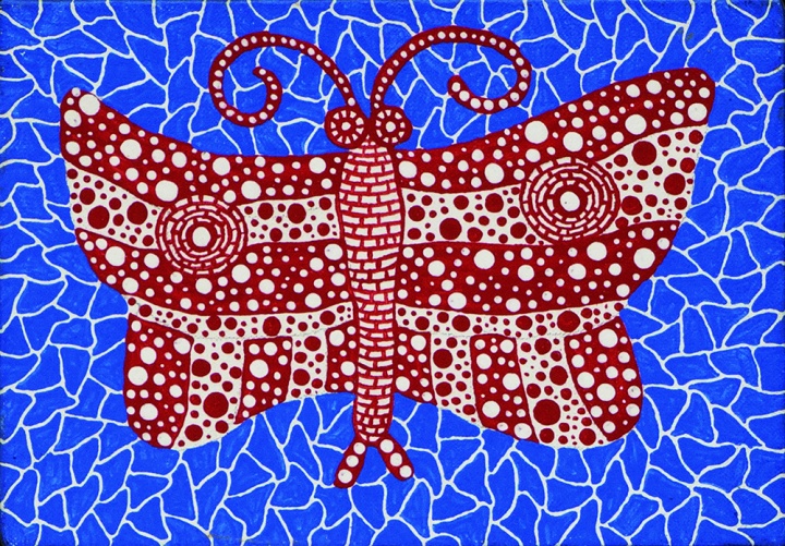 草間彌生《蝶》 15.8x22.7cm  布面丙烯   1990  35.8萬元落槌  刷新“姐夫拍”最高拍品紀(jì)錄
