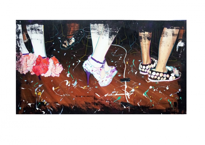 《開幕式與探戈步》180×100CM 布面油彩 2016
