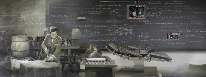 《黑屏9》 150×400cm 布面油畫裝置 2014
