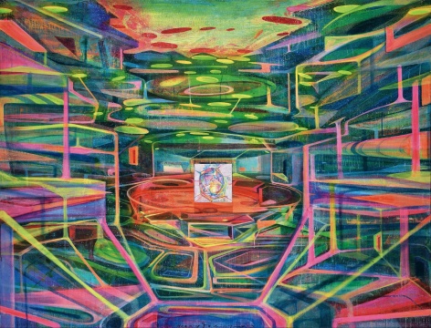黃宇興 《環(huán)形劇場》 176×230cm  布面丙烯  2013 成交價：94.3萬元  北京保利2016春拍 
