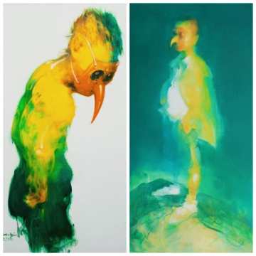 《鳥人》（右） 150×80cm 布面油畫 2016
