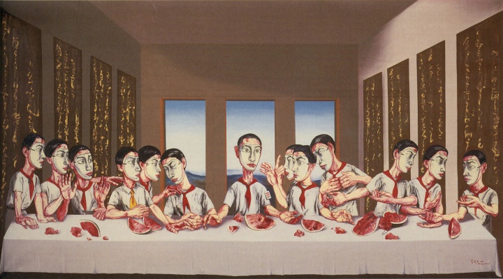 
《最后的晚餐》220×395cm  布面油畫  2001
成交價(jià)：1.8億港幣（1.4億人民幣）  香港蘇富比2013年秋季拍賣會(huì)

