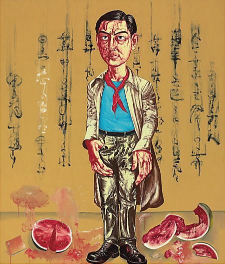 《自畫像》 200×168.5cm  布面油畫  1996
成交價(jià)：3762萬港幣（3149萬人民幣）    佳士得香港2011年春季拍賣會(huì)
