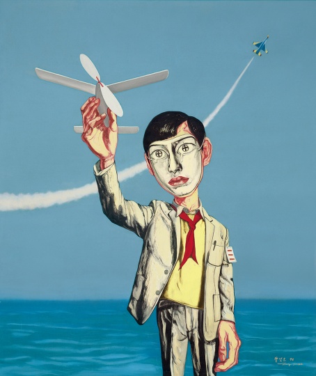 《面具系列1998五號(hào)》196.2×168.2cm 布面油畫  1998 成交價(jià)：3090萬港幣（2533.8萬人民幣） 香港蘇富比2011年秋季拍賣會(huì)