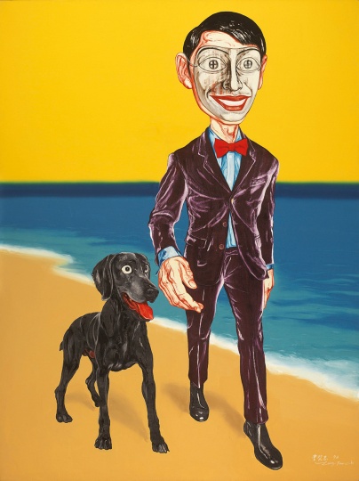 《面具系列》200×150cm  布面油畫  1998
成交價(jià)：2588萬港幣（2042萬人民幣） 佳士得香港2014年秋季拍賣會(huì)

