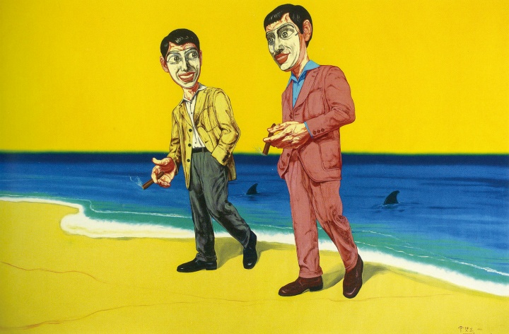 《面具系列》217.5×327.5cm 布面油畫  1999
成交價(jià)：2250萬港幣（1813.5萬人民幣） 佳士得香港2012年秋季拍賣會(huì)

