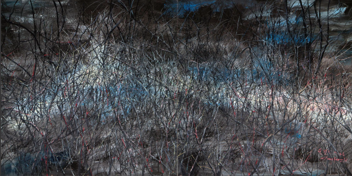 《江山如此多嬌6號(hào)》 （雙聯(lián)作）250×500cm 布面油畫  2006
成交價(jià)：2252萬港幣（1779萬人民幣） 香港蘇富比2014年春季拍賣會(huì)
