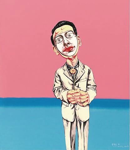 《面具系列 No. 3》 150×129.9cm  布面油畫  1997
成交價(jià)：2026萬港幣（1696萬人民幣） 佳士得香港2011年春季拍賣會(huì)
