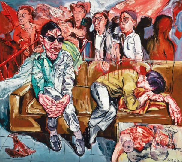 《無題（醫(yī)院系列）》 179.5×199cm   布面油畫  1994
成交價(jià)：1914萬港幣（1686萬人民幣） 佳士得香港2009年秋季拍賣會(huì)

