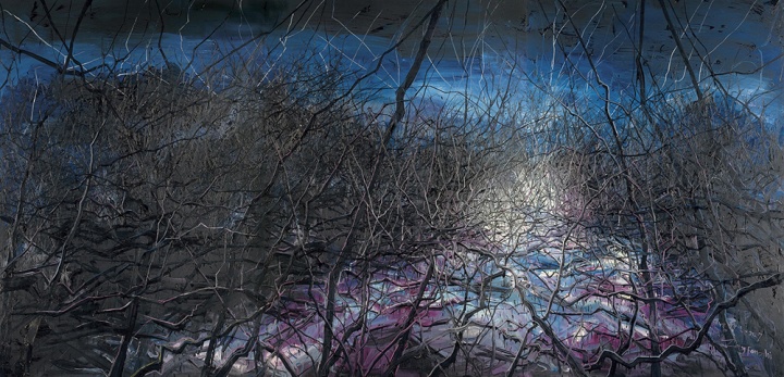 《 不可思議的夜 （07-18）》  259×537cm  布面油畫  2007
成交價(jià)：1804萬港幣（1512萬人民幣） 佳士得香港2016年春季拍賣會(huì)
