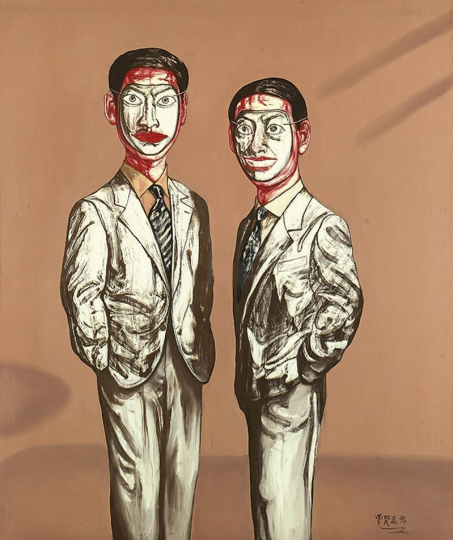 《面具系列 第三號(hào)》 180×167cm   布面油畫  1994
成交價(jià)：1916萬港幣（1505.9萬人民幣） 佳士得香港2014年秋季拍賣會(huì)
