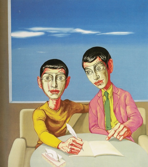 《面具系列》149.5×129.5cm  布面油畫  1999
成交價(jià)：1578萬港幣（1272萬人民幣） 佳士得香港2012年秋季拍賣會(huì)
