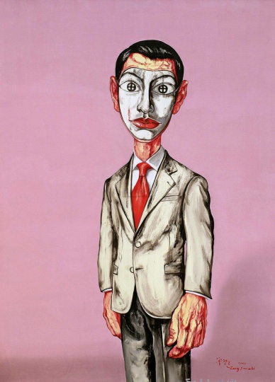 《面具系列》150×104cm 布面油畫  2001
成交價(jià)：1365萬港幣（1114萬人民幣）  羅芙奧臺(tái)北2011年秋季拍賣會(huì)
