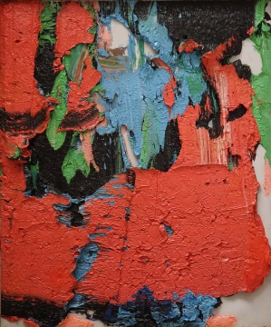 ?朱金石 《它引導我們?nèi)绾慰聪﹃枴?120×100cm 布面油畫 2007