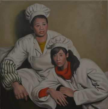 小林1，100x100cm，布面油畫，2017
