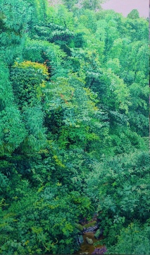 《滴翠》150x90cm  布面油畫  2013

