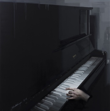 《白色琴鍵NO.2 》100×100cm 布面油畫 2015
