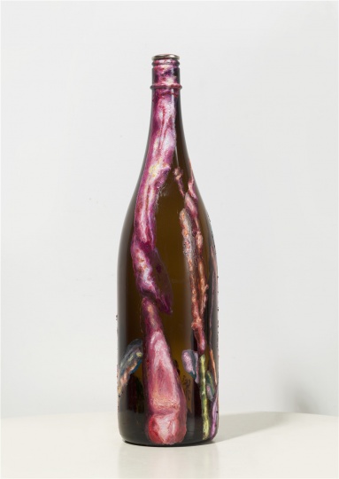 《美人蕉358》 40×10×10×3cm 瓶子、綜合材料 2014
