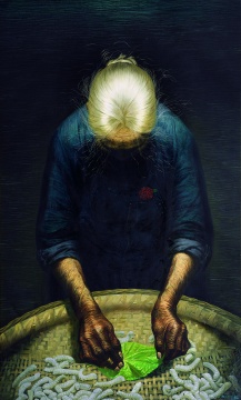 ?羅中立 《春蠶》 220x148cm 布面油彩 1980年
