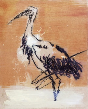 葉永青《畫鳥》 100×80cm 布面丙烯2010年
