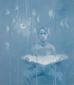 謝南星《十個自扮像：羽翼》155×135cm  布面油彩   1997年
