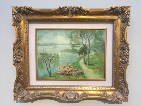 顏文樑 《湖光春色》38×52cm 布面油畫
顏文樑 《湖光春色》38×52cm 布面油畫
