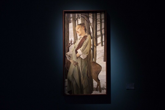 《云林攜琴訪友圖》 46×91cm 布面丙烯 2016
