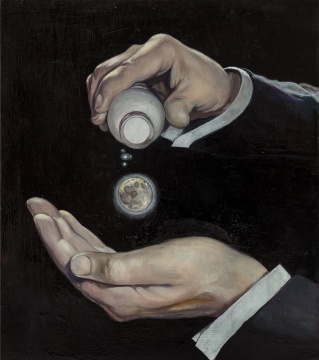 陳卓《月的魔法》45×40cm 布面油畫 2019
