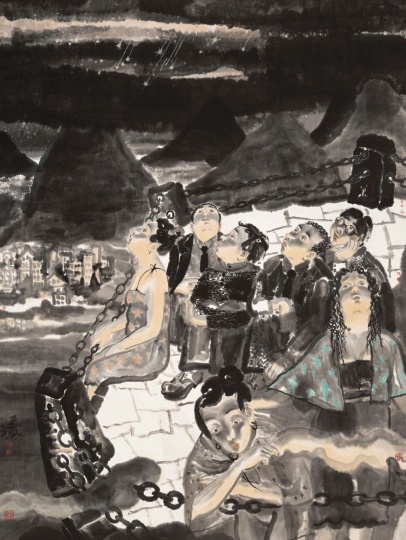 劉慶和 《流星雨》220×170cm 紙本水墨 1999
