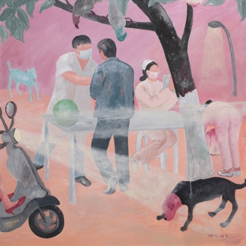 韓修智-假象 No.2 布面丙烯 90x90cm 2018年 市場價(jià)25200元
