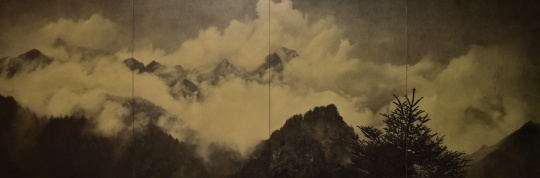 李鳳雪《登高》360×120cm
