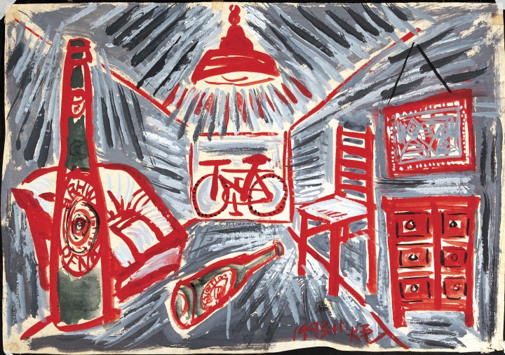 《日常史詩(shī)·青島啤酒》 40×55cm 紙本水彩 1993

 
