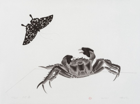 陳琦 《何來》 76.3×56cm，水印木刻版畫  2020
