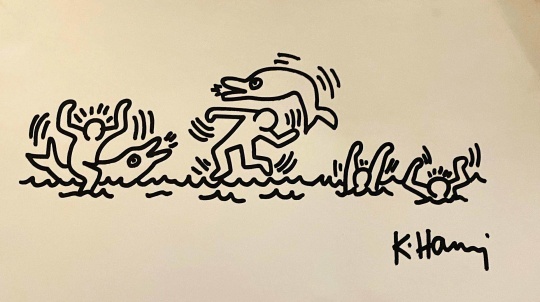 Keith Haring 凱斯·哈林《Untitled》紙本馬克筆 marker on paper 30 × 17cm 1986/89
