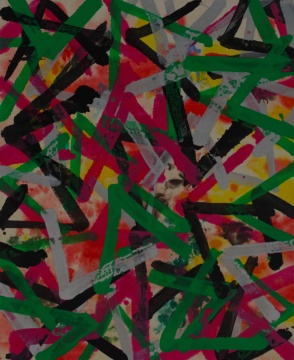 周建軍 《無(wú)題》116×95cm 宣紙水彩、墨、丙烯 2019