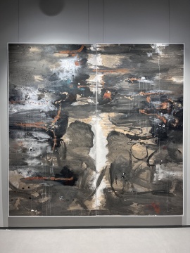鴻濛系列七 2.44m×2.44m 2024年作 宣紙 水墨 丙烯
